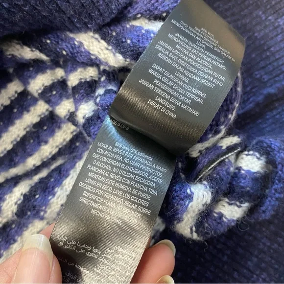 Ted BakerNavy Blue Patterned Sweater - Picture 8 of 9